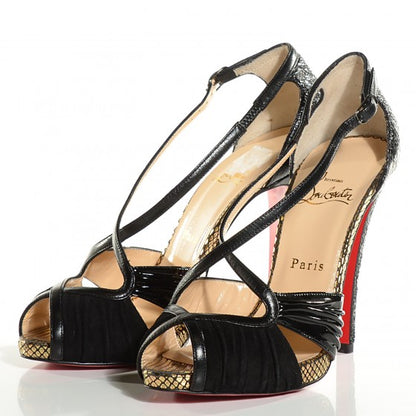 Christian Louboutin Nappa Stampato Patent Divinoche 120 Pumps 39 Black 3 of 12