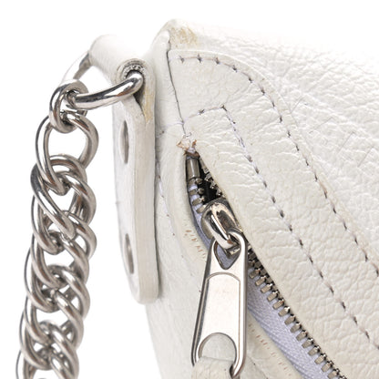 Balenciaga Shiny Goatskin Allover Logo Embossed XXS Souvenir Belt Bag White 16 of 18
