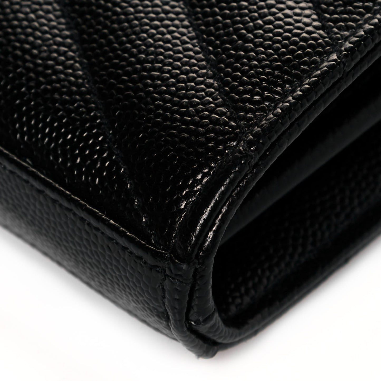 Grain De Poudre Matelasse Chevron Monogram Chain Wallet Black