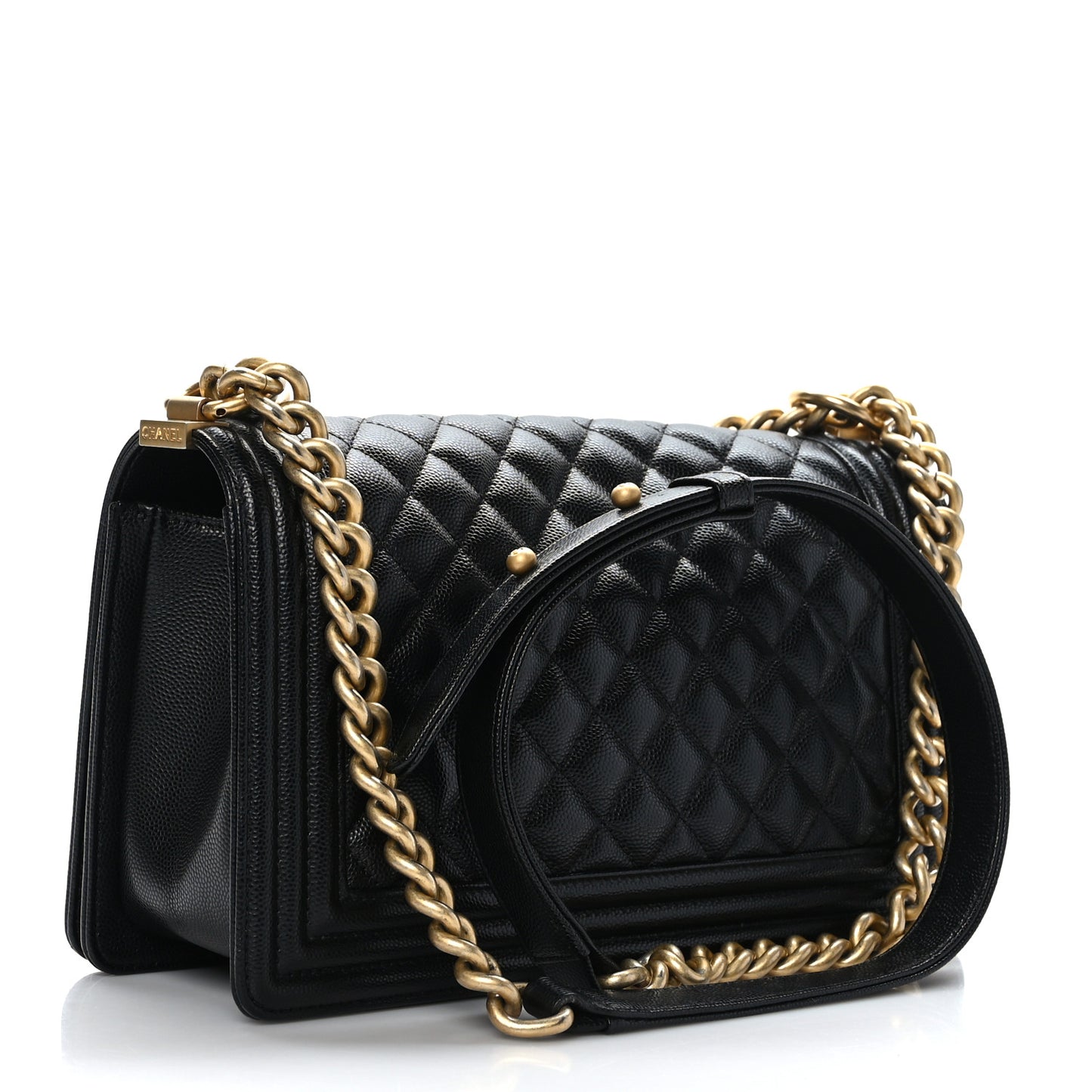 Caviar Quilted Medium Boy Flap Black