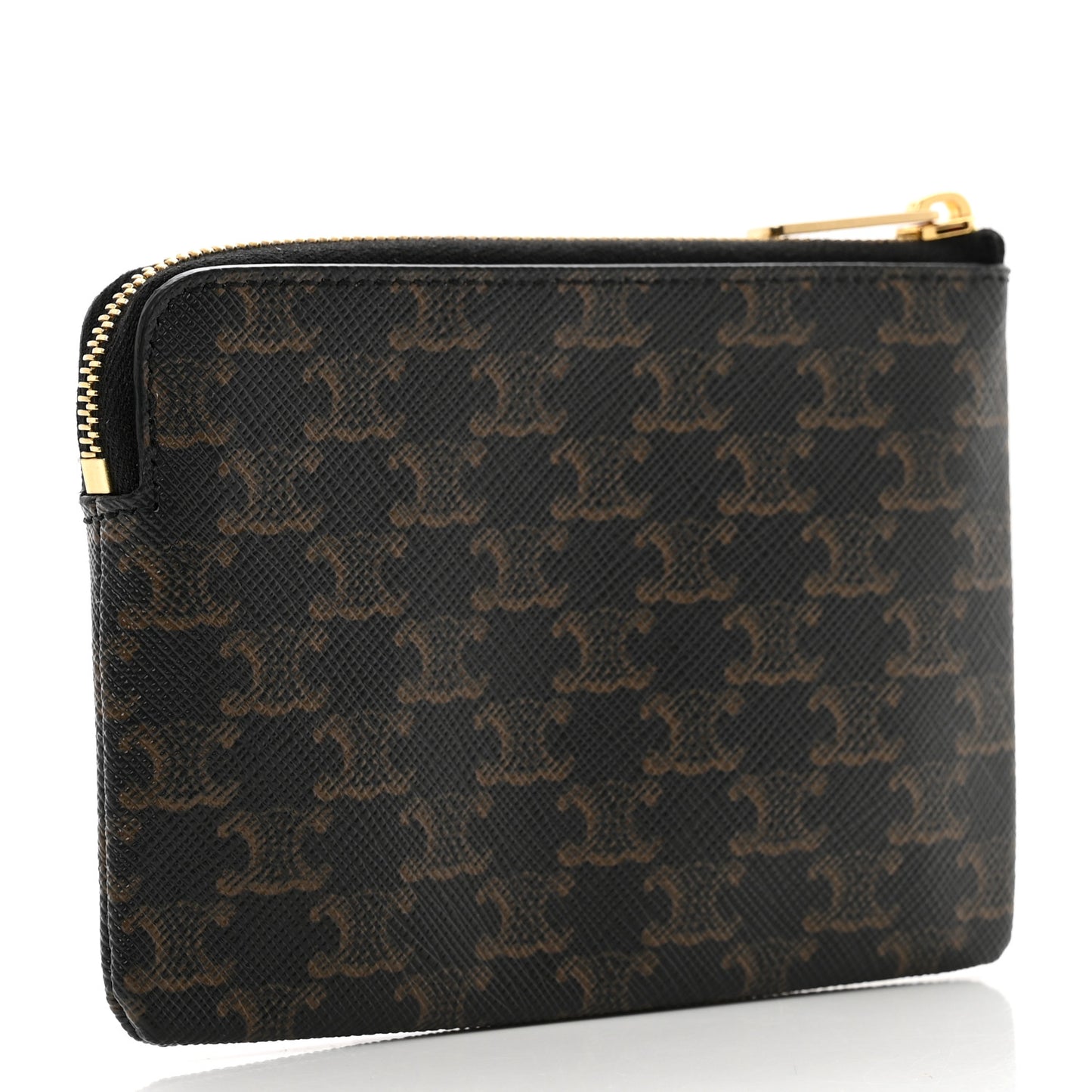 Triomphe Canvas Coin and Card Pouch With Hook Black