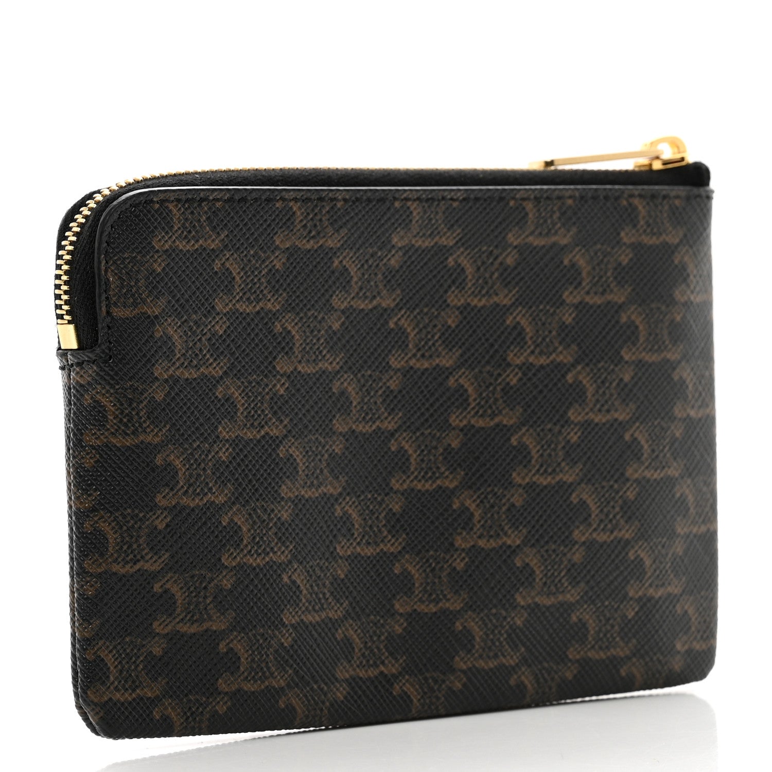 Celine Triomphe Canvas Coin and Card Pouch With Hook Black 3 of 6