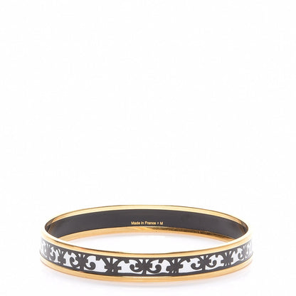 Hermes Enamel Printed Narrow Balcons Du Guadalquivir Bracelet 70 Black 3 of 6