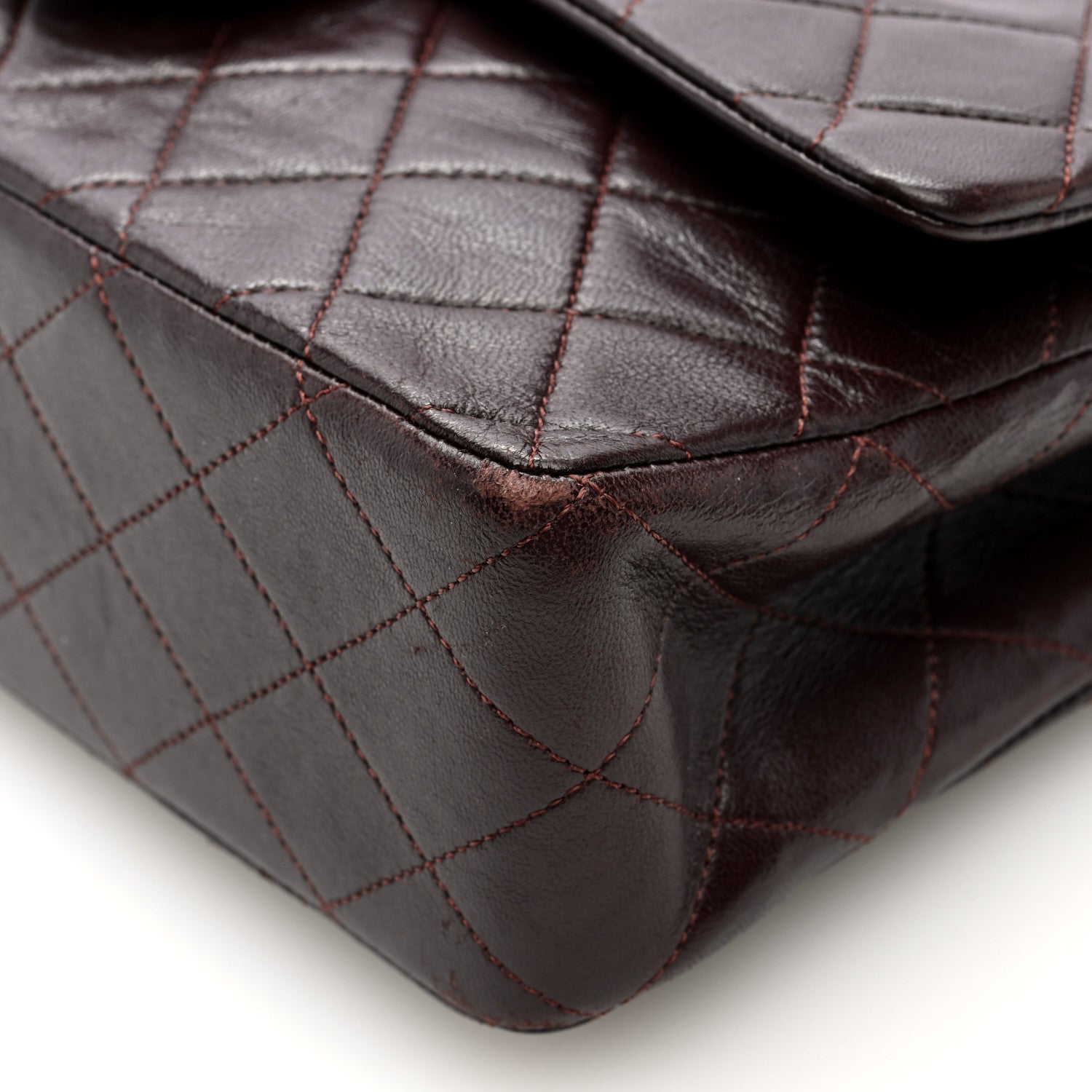 Chanel Lambskin Quilted Medium Double Flap Dark Brown 10 of 10