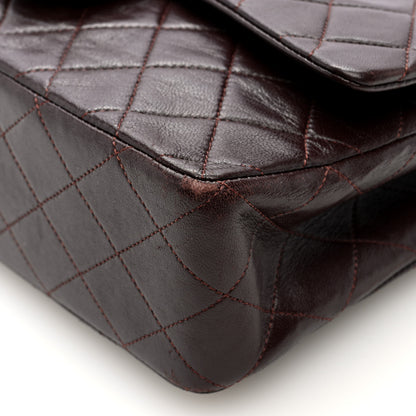 Chanel Lambskin Quilted Medium Double Flap Dark Brown 10 of 10