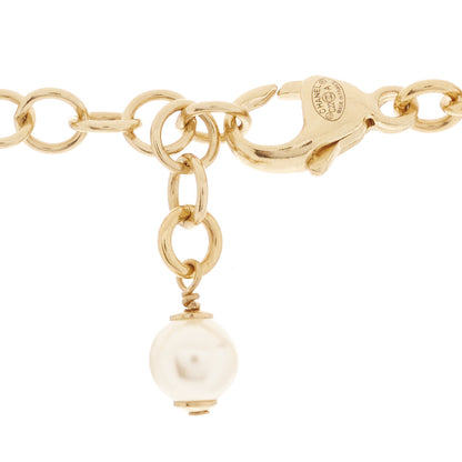 Chanel Graduated Pearl Crystal CC Short Necklace Gold Black Grey 5 of 6