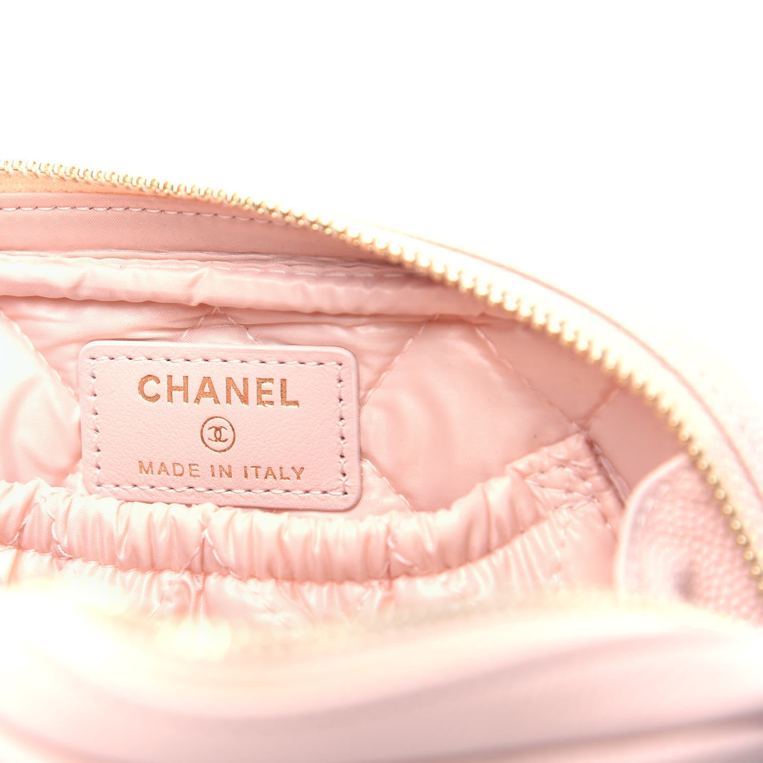 Chanel Caviar Quilted Small Curvy Pouch Cosmetic Case Light Pink 6 of 7