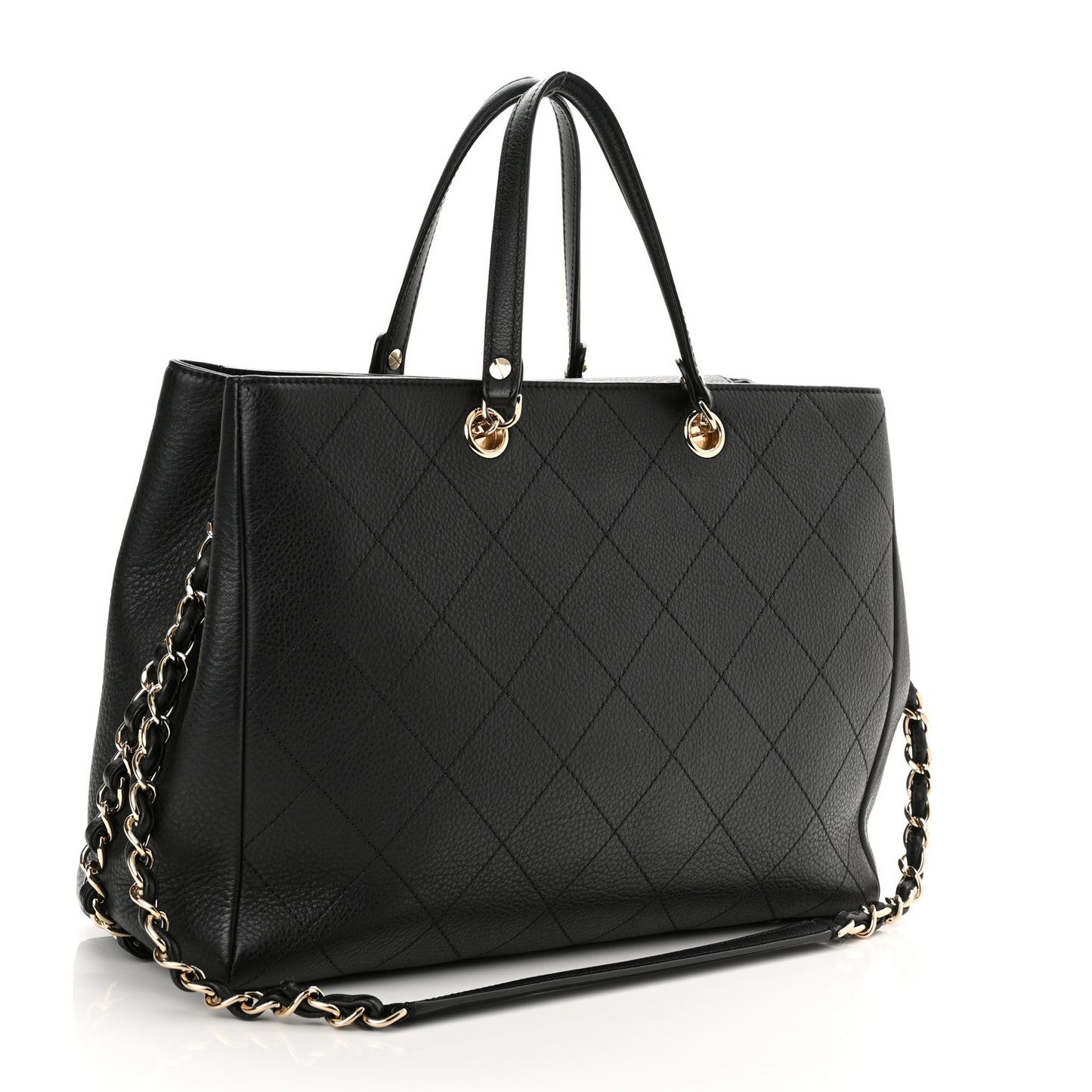 Bullskin Stitched Medium Shopping Bag Black