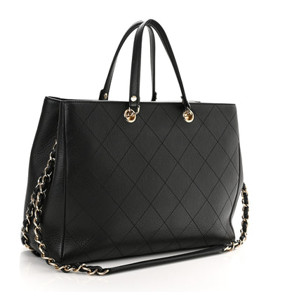 Chanel Bullskin Stitched Medium Shopping Bag Black 3 of 11