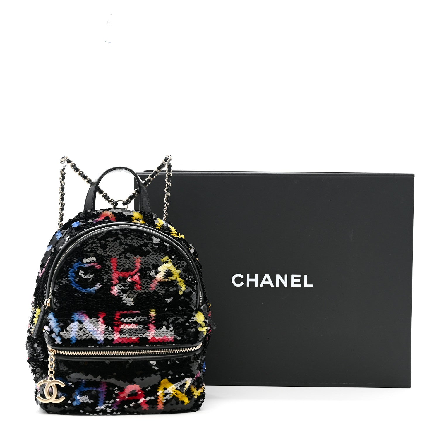 Chanel Sequin Lambskin CC Backpack Black Red Blue Yellow 1852539
