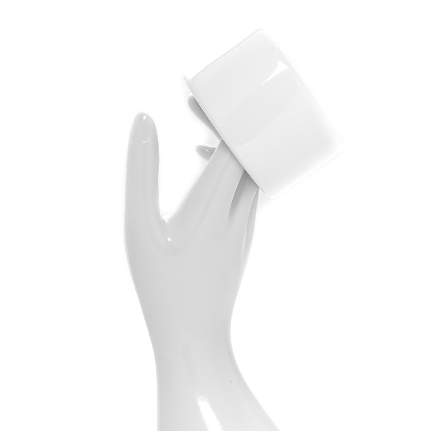 Enamel Lacquered Cuff Bracelet S White