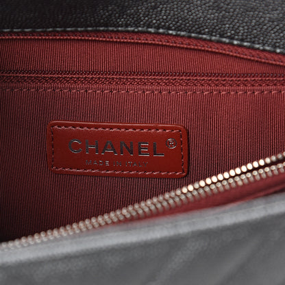 Chanel Caviar Chevron Quilted Small Coco Handle Flap Dark Grey 5 of 9