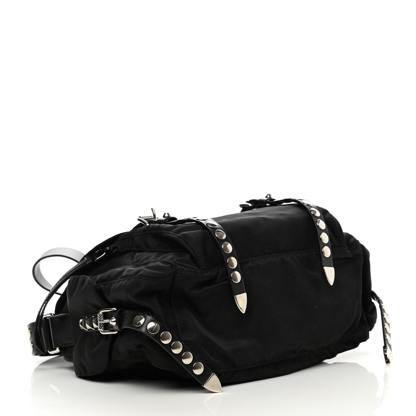 Nylon New Vela Studded Messenger Black