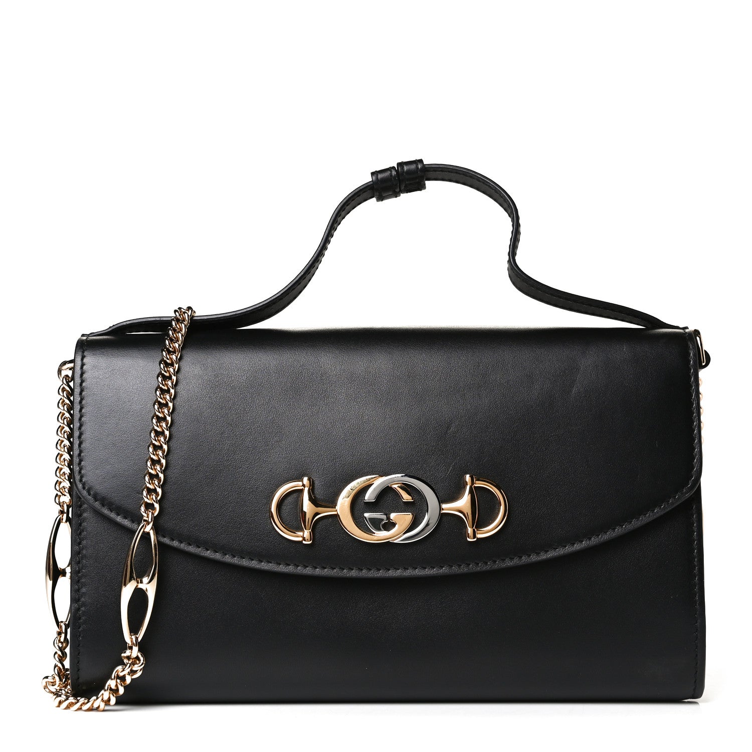 Gucci Smooth Calfskin Small Zumi Top Handle Shoulder Bag Black 1 of 11
