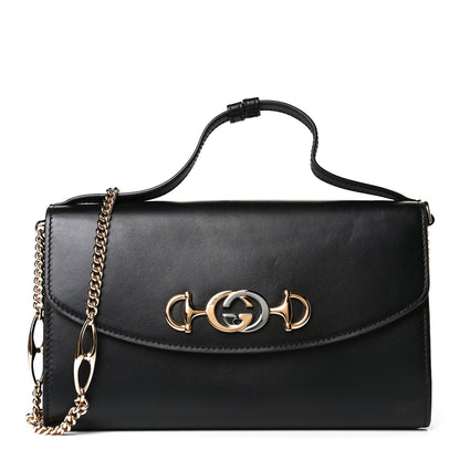 Gucci Smooth Calfskin Small Zumi Top Handle Shoulder Bag Black 1 of 11