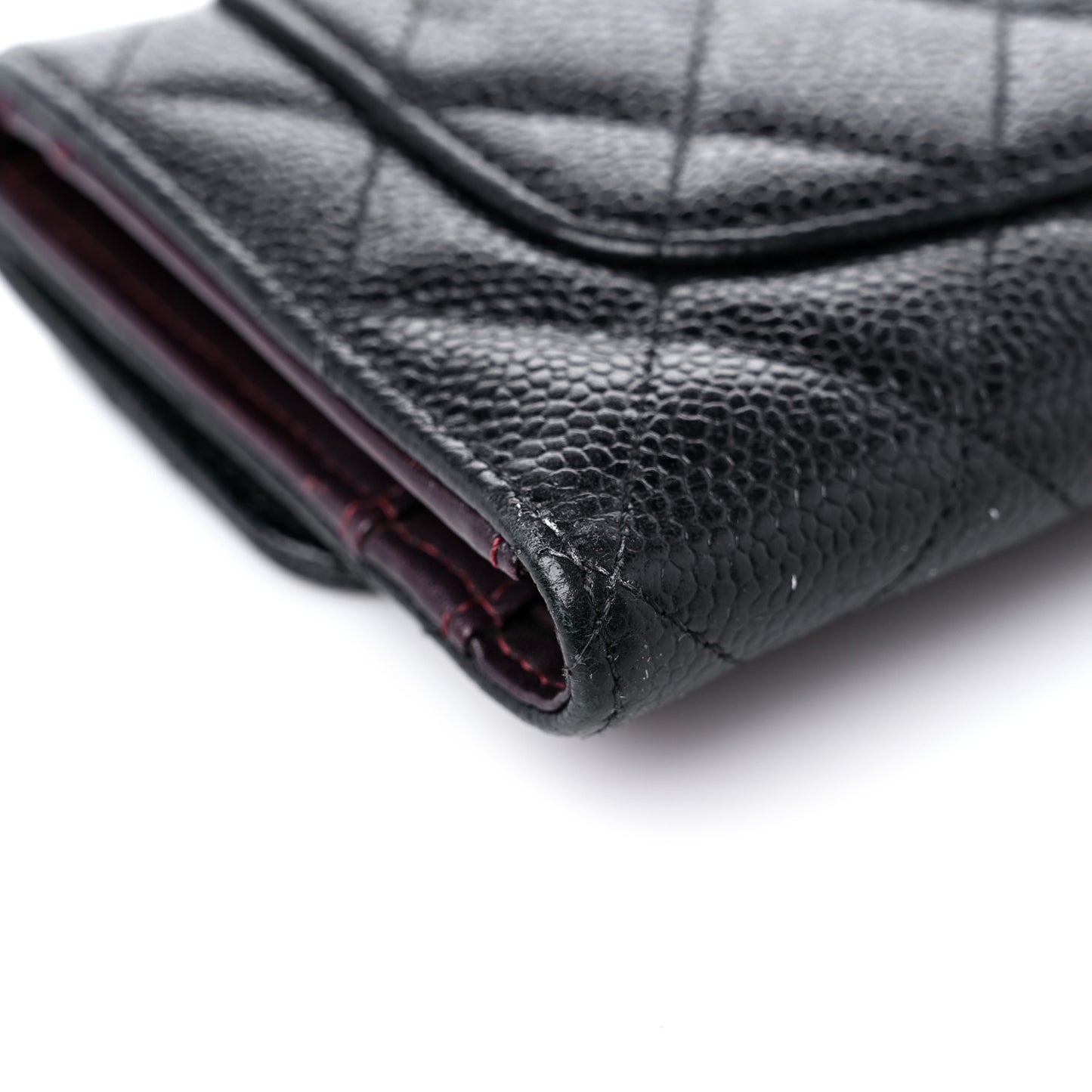 Caviar Quilted Large Flap Wallet Black
