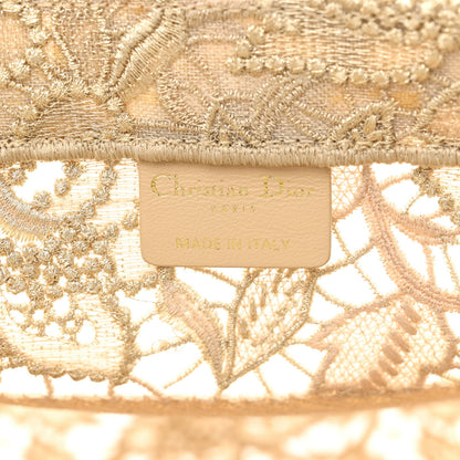 Christian Dior Transparent Metallic Embroidered Mesh Macrame Medium Book Tote Gold 6 of 12