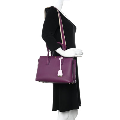 MCM Grained Calfskin Medium Milla Tote Mystic Purple 2 of 9
