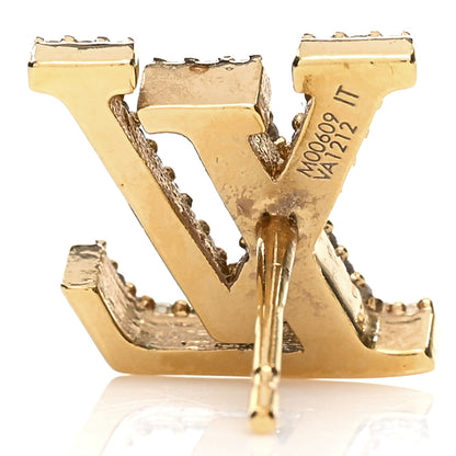 Louis Vuitton Metal Crystal LV Iconic Earrings Gold 5 of 5