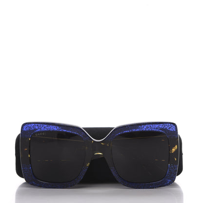 Gucci Square Frame GG0083S Sunglasses Glitter Blue Havana Brown 7 of 7
