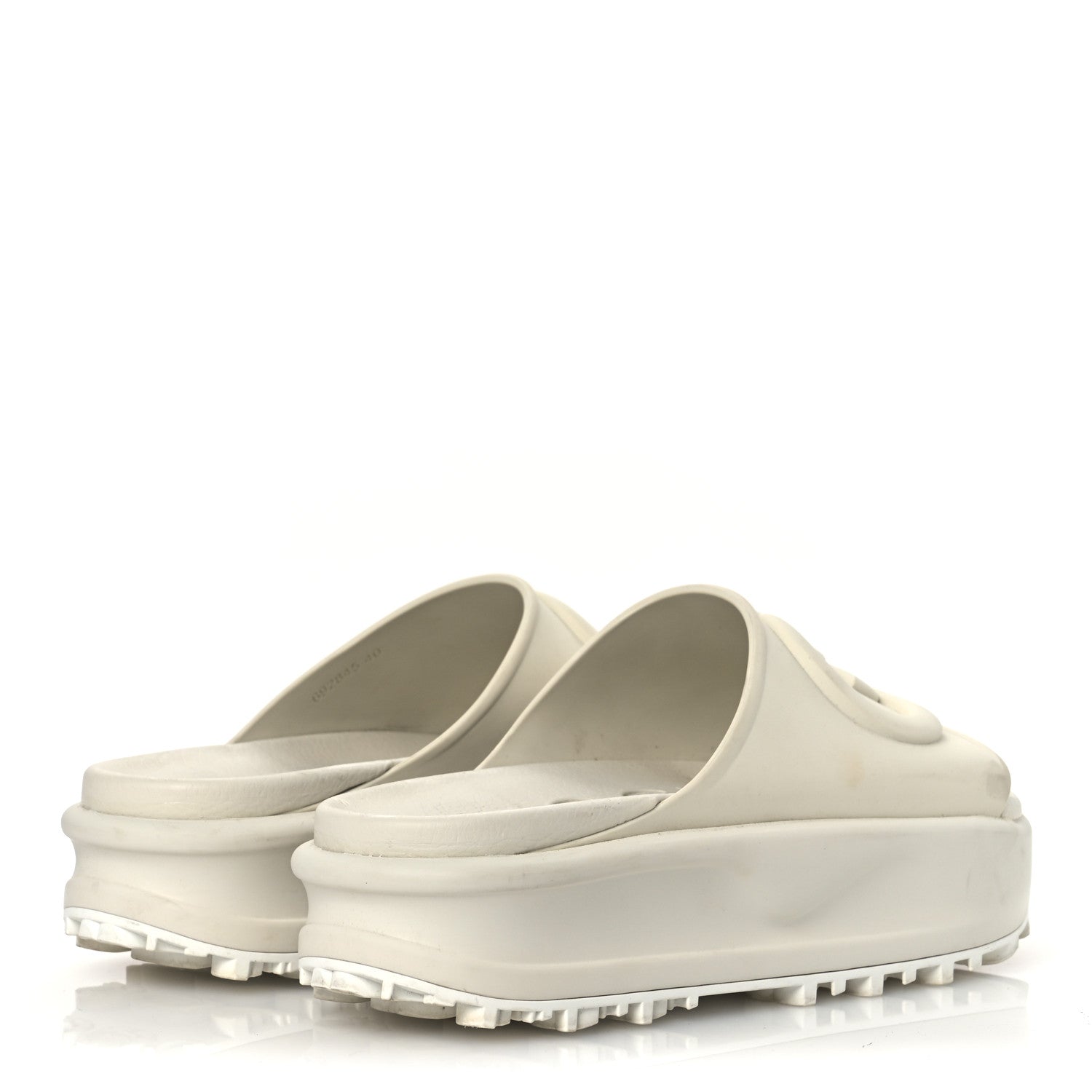 Gucci Soft Rubber Womens Interlocking G Platform 42mm Slide Sandals 40 Off White 5 of 17