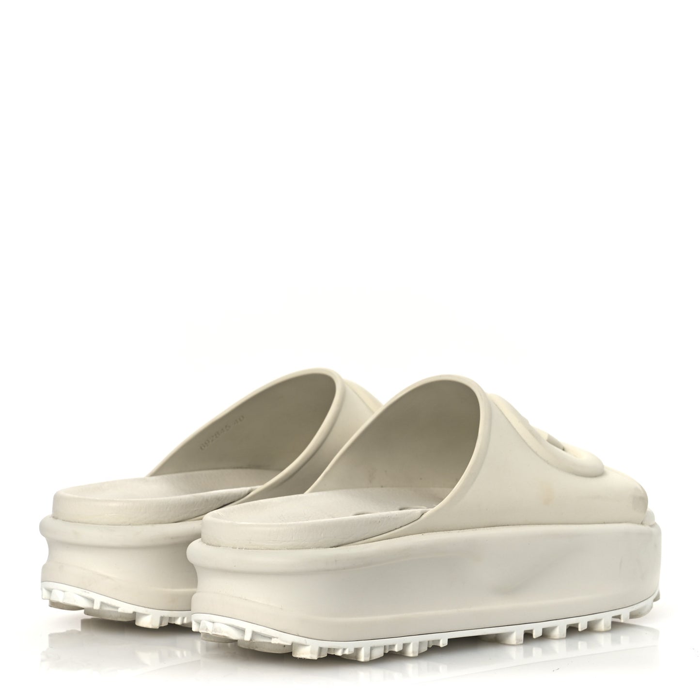 Soft Rubber Womens Interlocking G Platform 42mm Slide Sandals 40 Off White