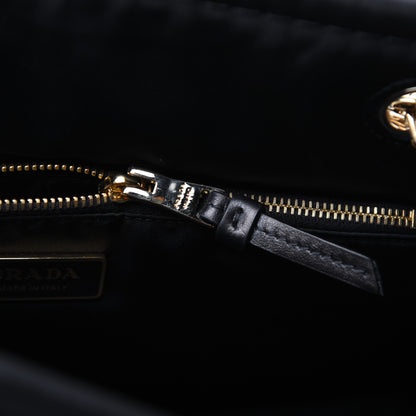 Prada Tessuto Nylon Chain Shoulder Bag Black 10 of 12