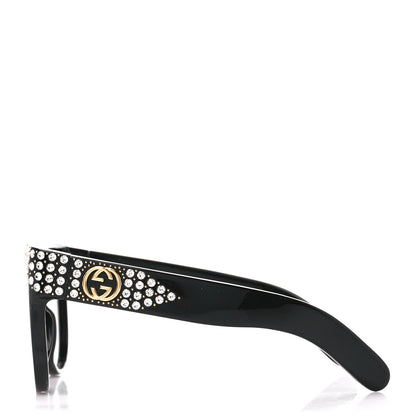 Gucci Acetate Crystal Sunglasses GG0147S Black 3 of 9