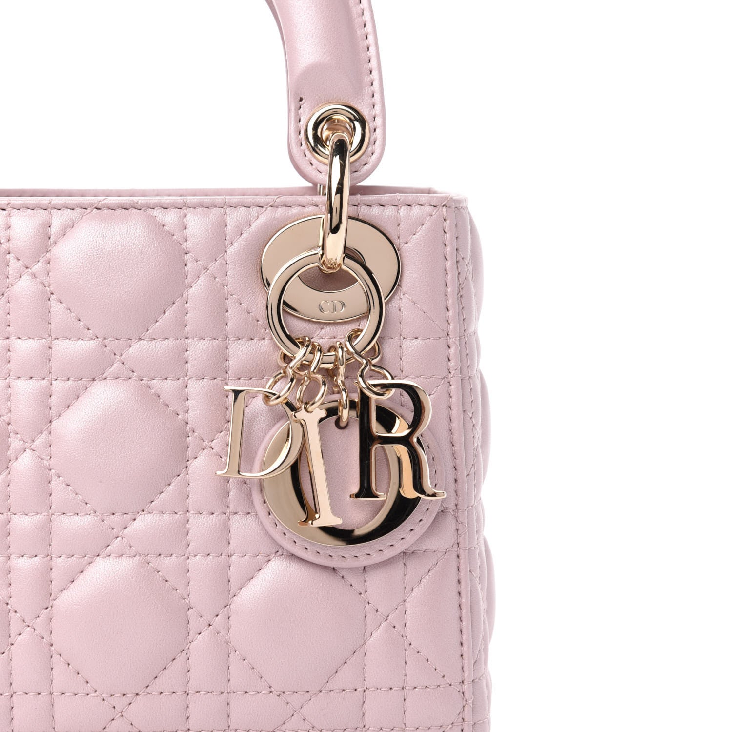 Christian Dior Metallic Lambskin Cannage Mini Lady Dior Lotus 10 of 11