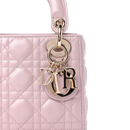 Christian Dior Metallic Lambskin Cannage Mini Lady Dior Lotus 10 of 11