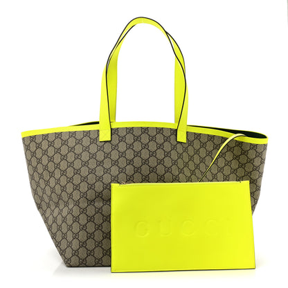 Gucci GG Supreme Monogram Medium Totissima Shopping Tote Ebony Beige Yellow 1 of 13