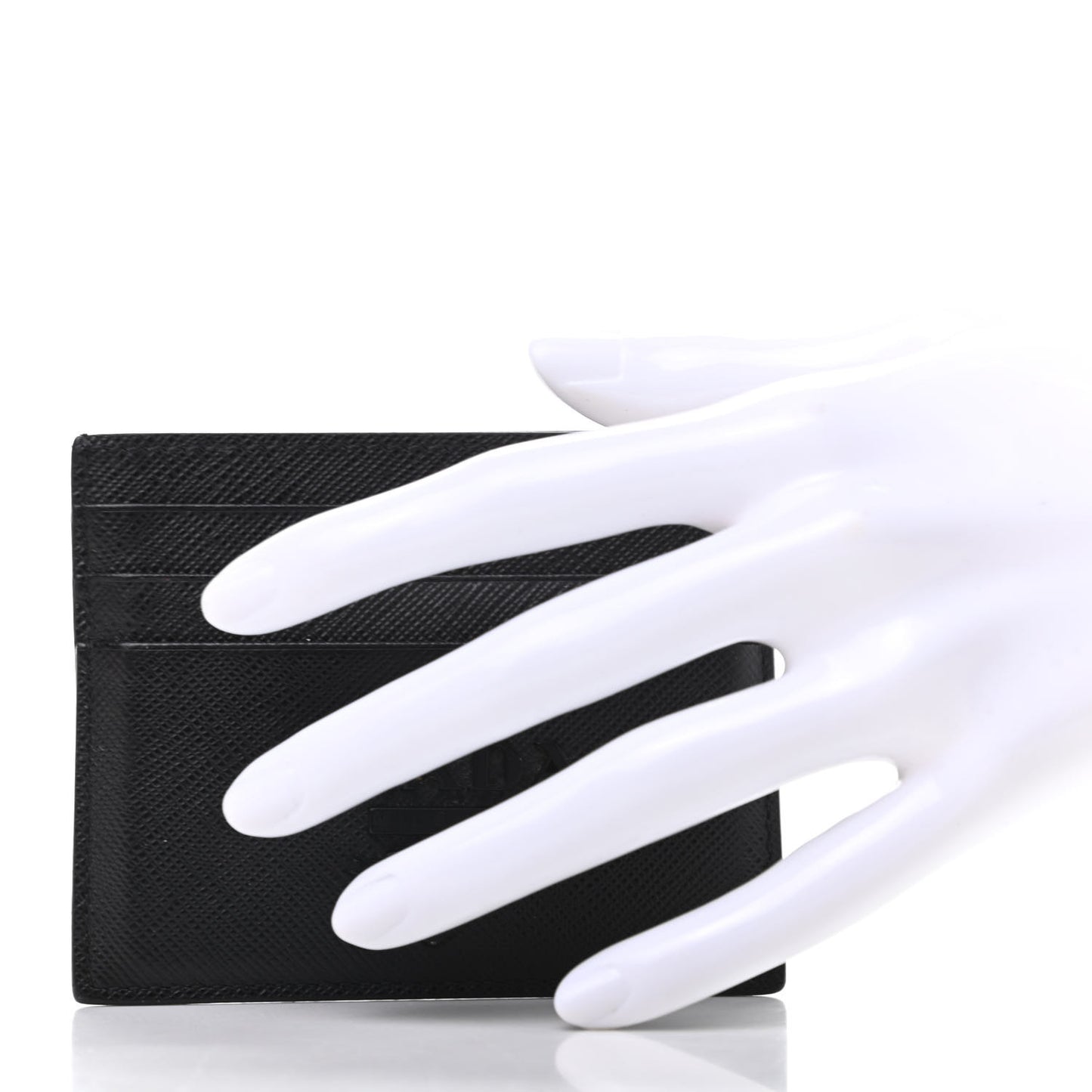 Saffiano Shine Monochrome Card Holder Black