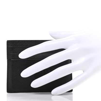 Prada Saffiano Shine Monochrome Card Holder Black 2 of 7