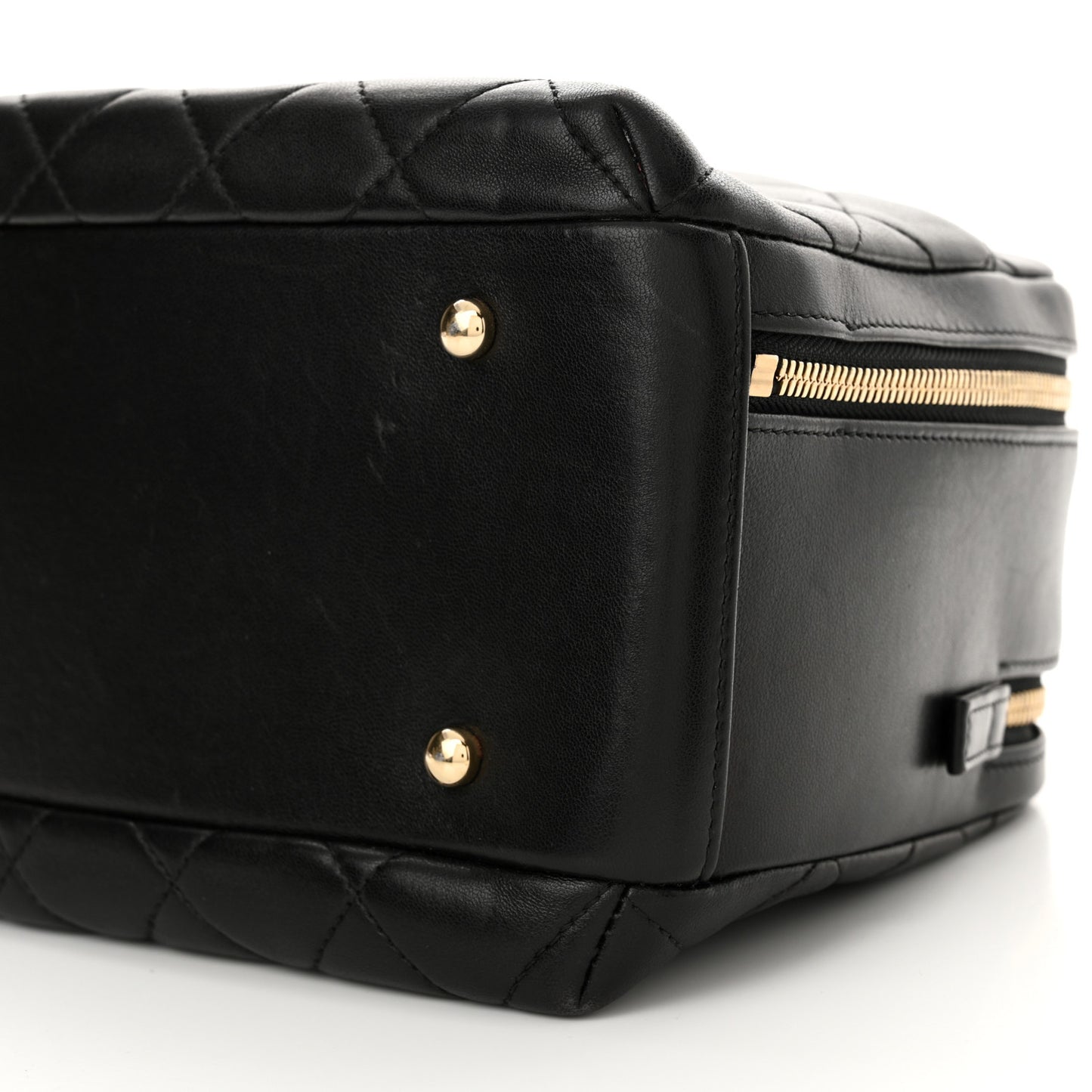 Lambskin Quilted Medium Trendy CC Bowling Bag Black