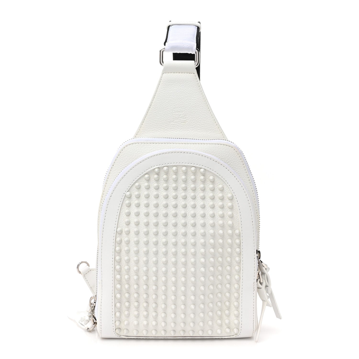 Christian Louboutin Calfskin Mens Loubifunk Spiked Bag White 1 of 13