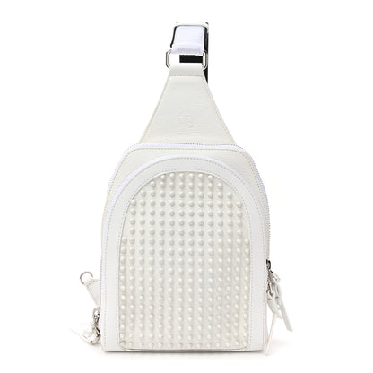 Christian Louboutin Calfskin Mens Loubifunk Spiked Bag White 1 of 13
