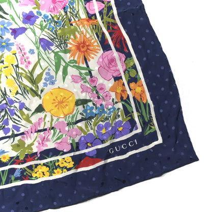 Gucci Silk Giardino Floral Polka Dot Square Scarf Multicolor 2 of 4