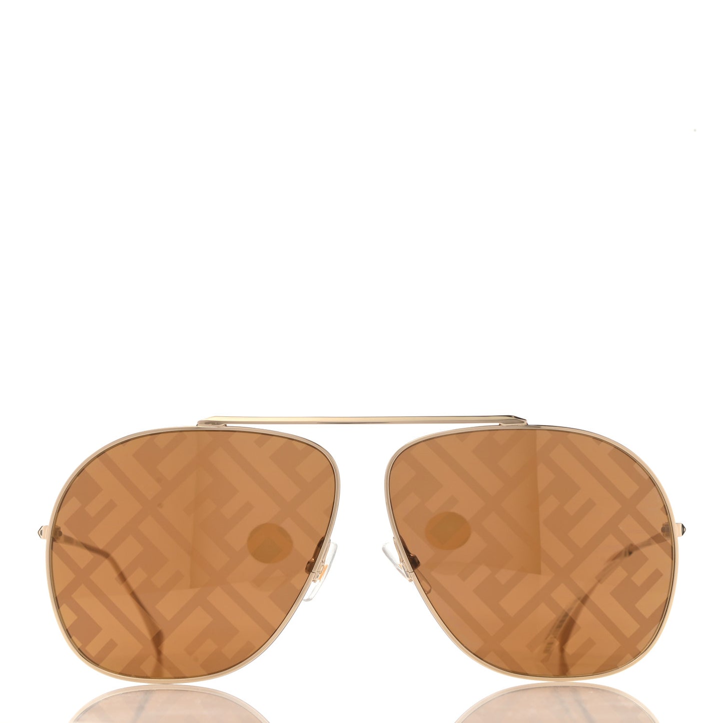 Metal Fendi Forever Aviator Sunglasses FF0407/G/S Gold