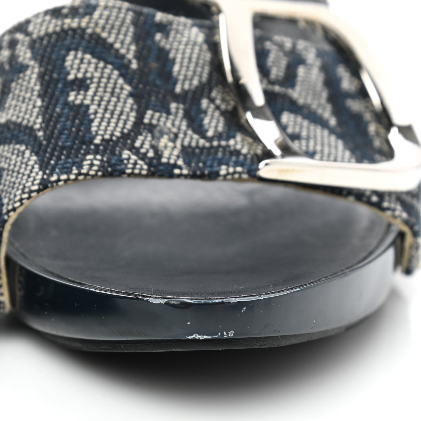 Canvas Monogram Sandals 36 Blue Marine