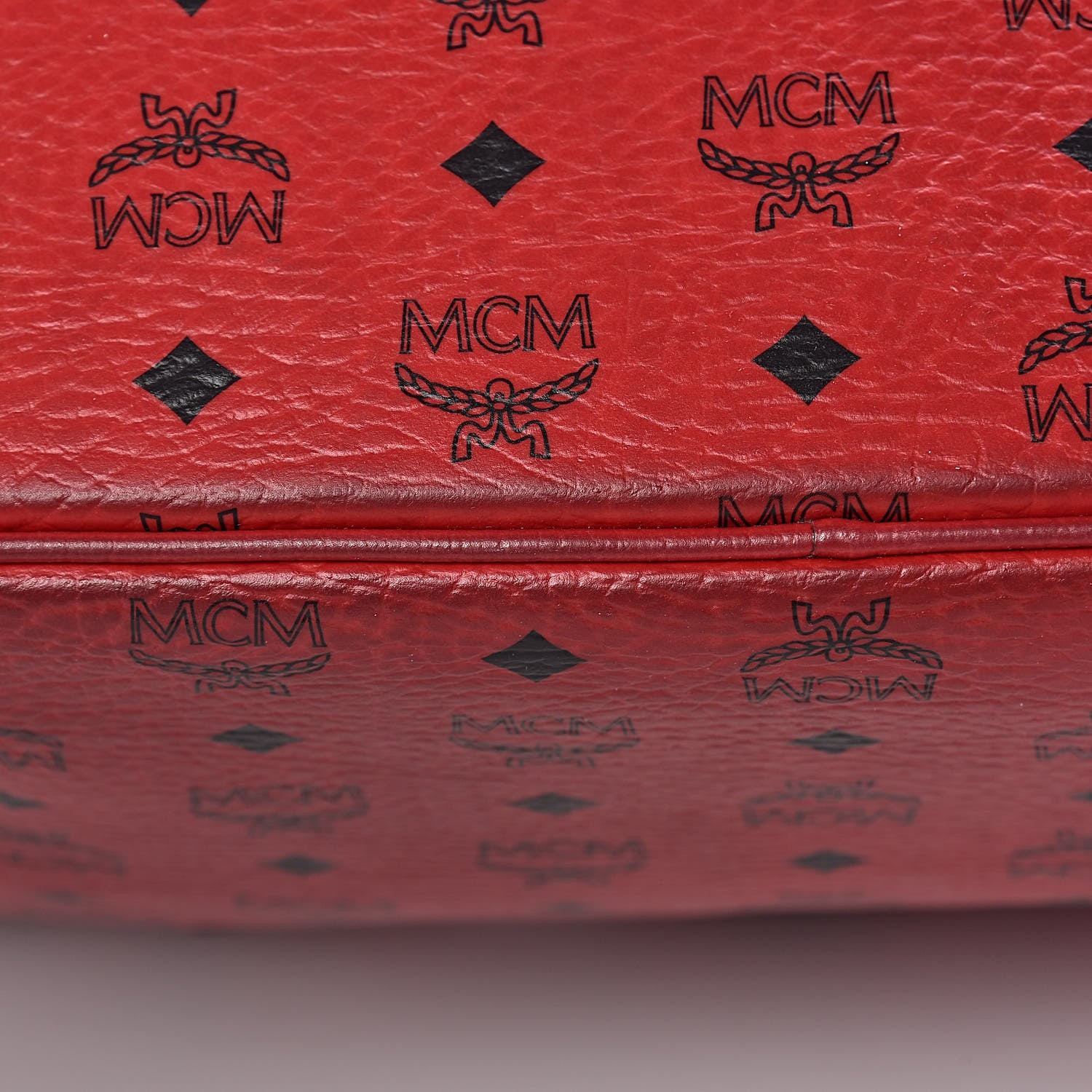 MCM Visetos Medium Liz Reversible Shopper Tote Ruby Red 16 of 18