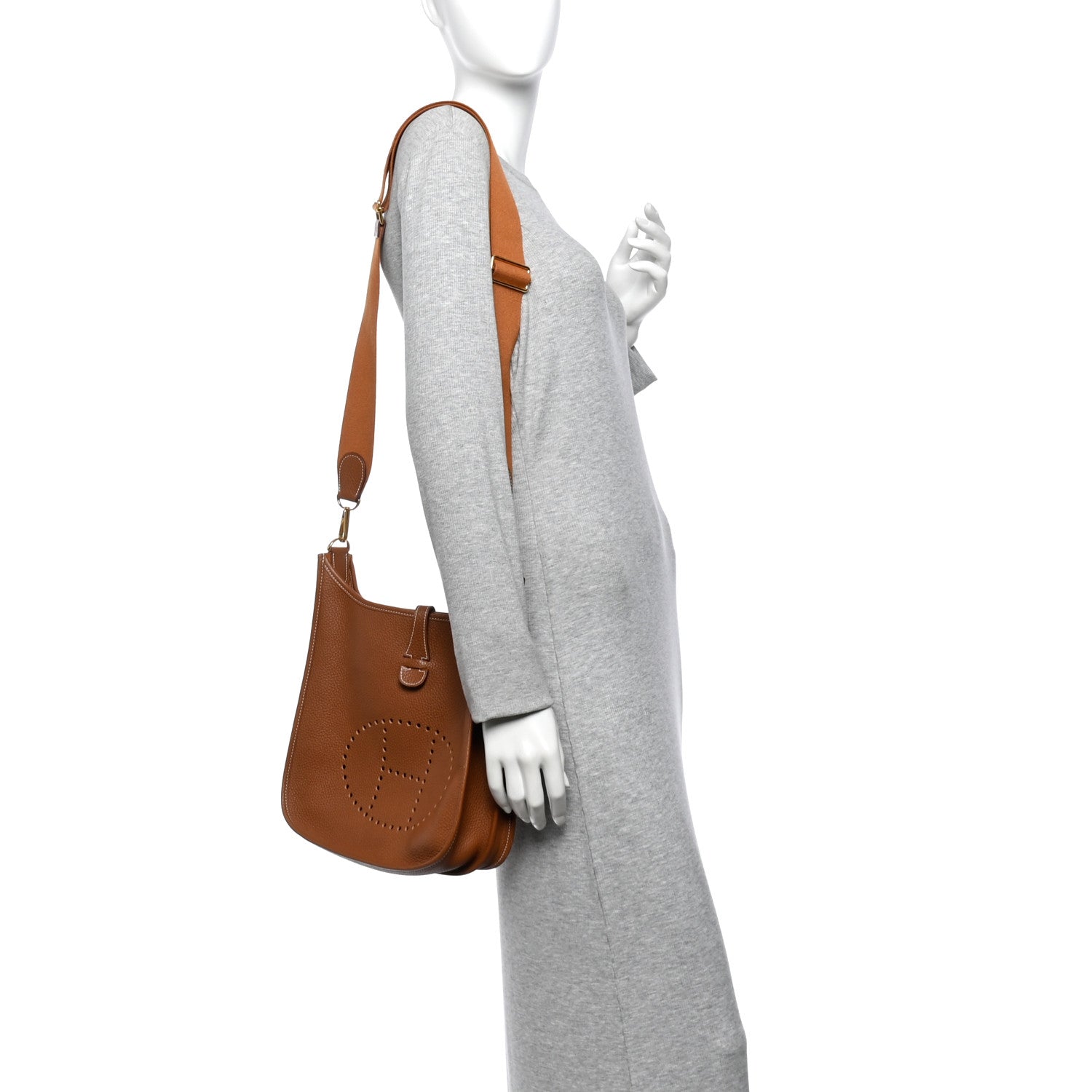 Hermes Taurillon Clemence Evelyne III PM Gold 2 of 11