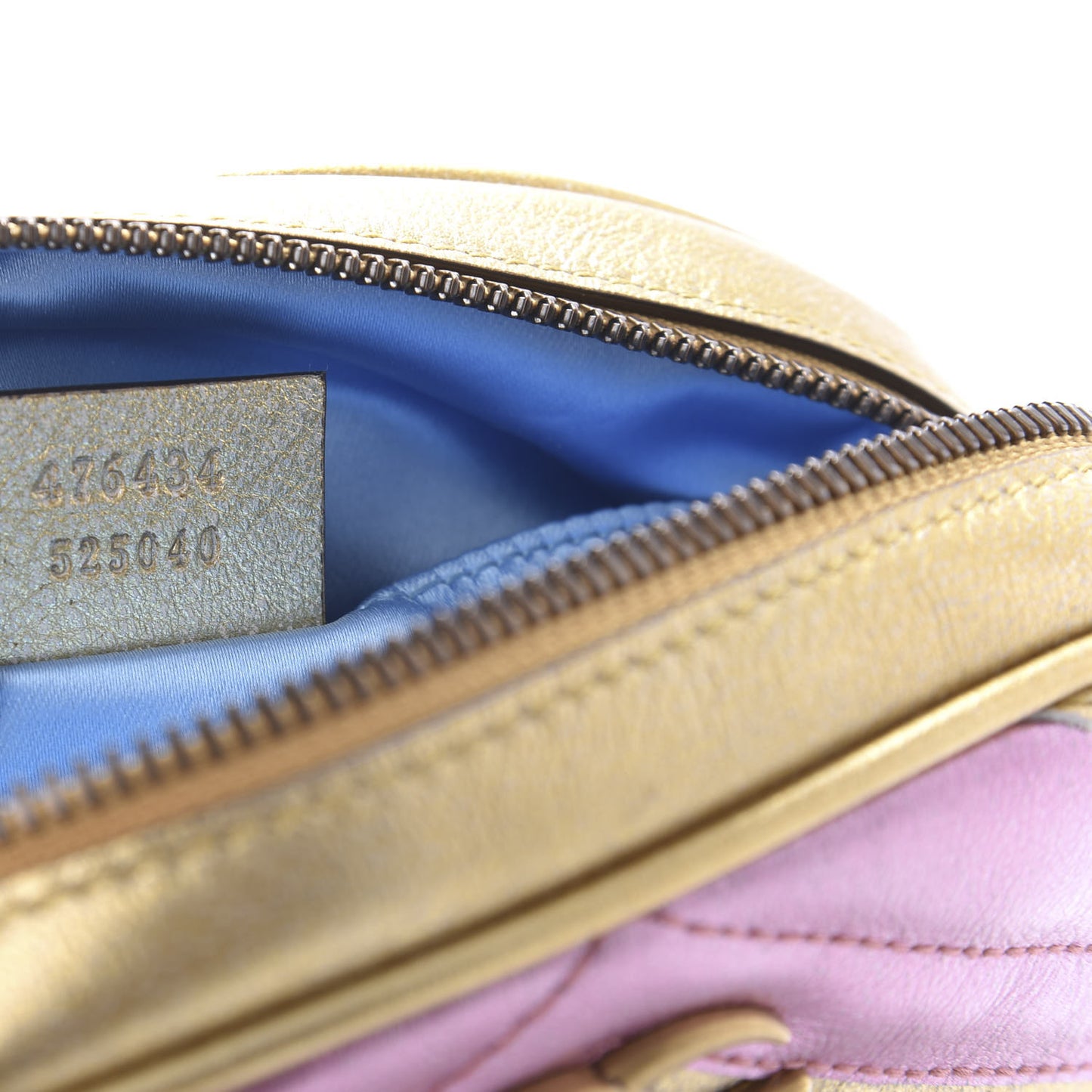 Metallic Nappa Matelasse Heart GG Marmont Belt Bag 95 38 Oro Vecchio Rosa