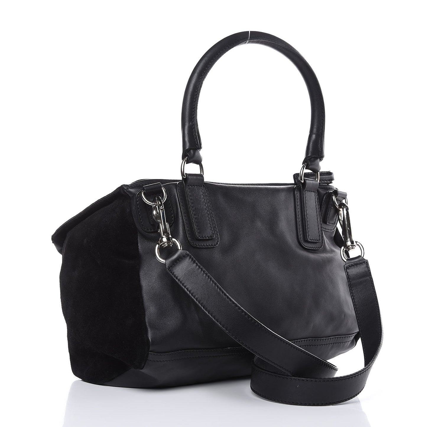 Calfskin Crocodile Embossed Medium Pandora Black