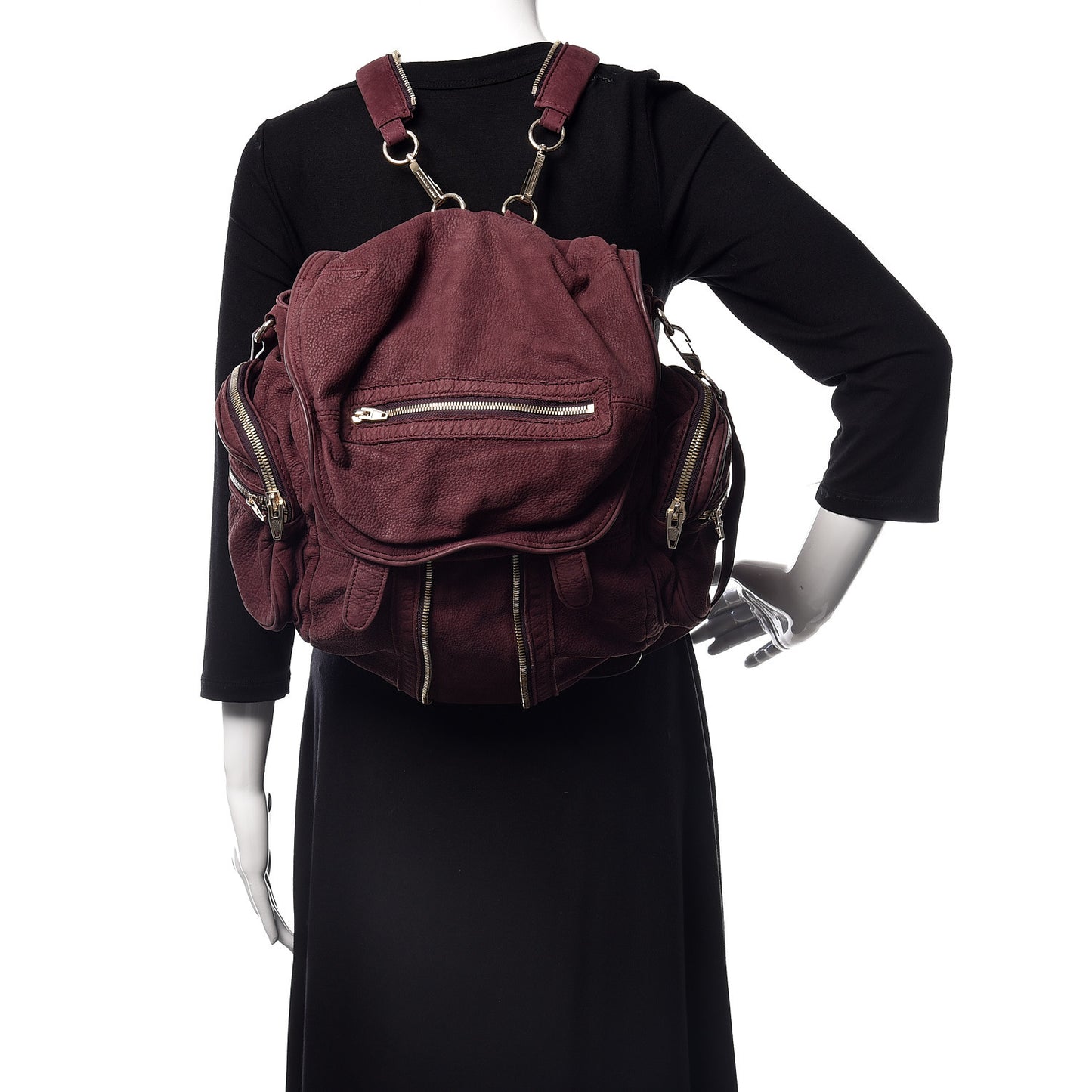 Nubuck Marti Backpack Bag Burgundy