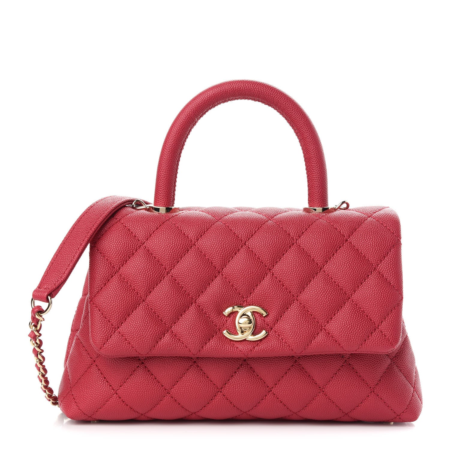 Chanel Caviar Quilted Mini Coco Handle Flap Fuchsia 1 of 10