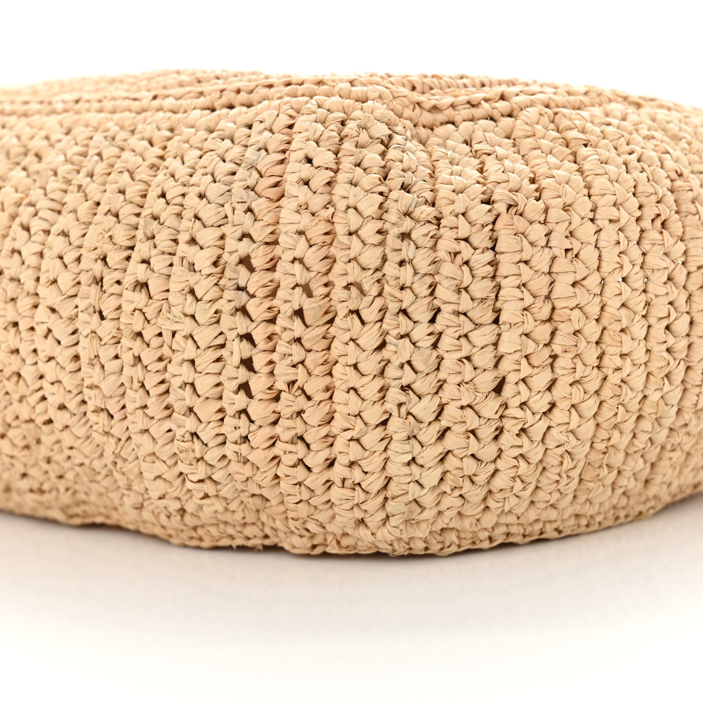 Raffia Logo Medium Slouchy Tote Bag Beige