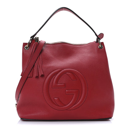 Gucci Pebbled Calfskin Large Soho Hobo Tabasco Red 1 of 10