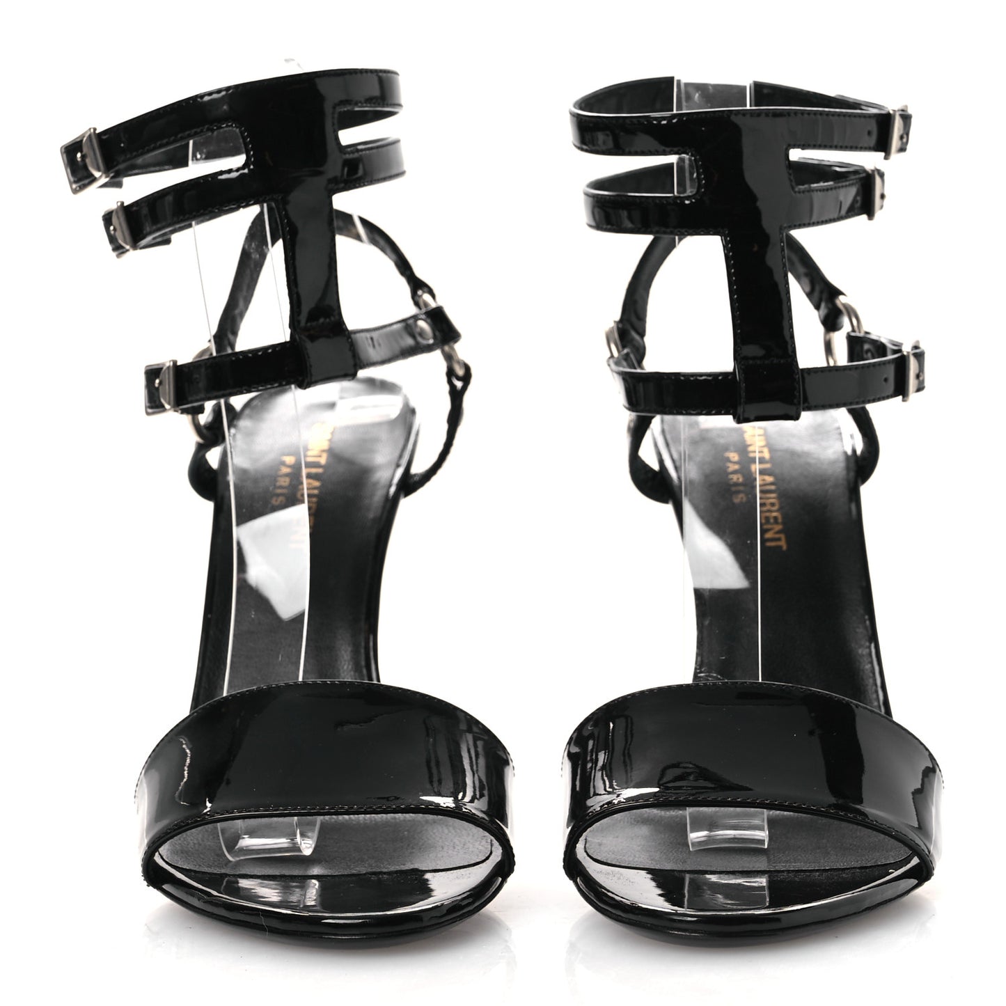 Patent Calfskin Fetish 105 Sandal 39 Black