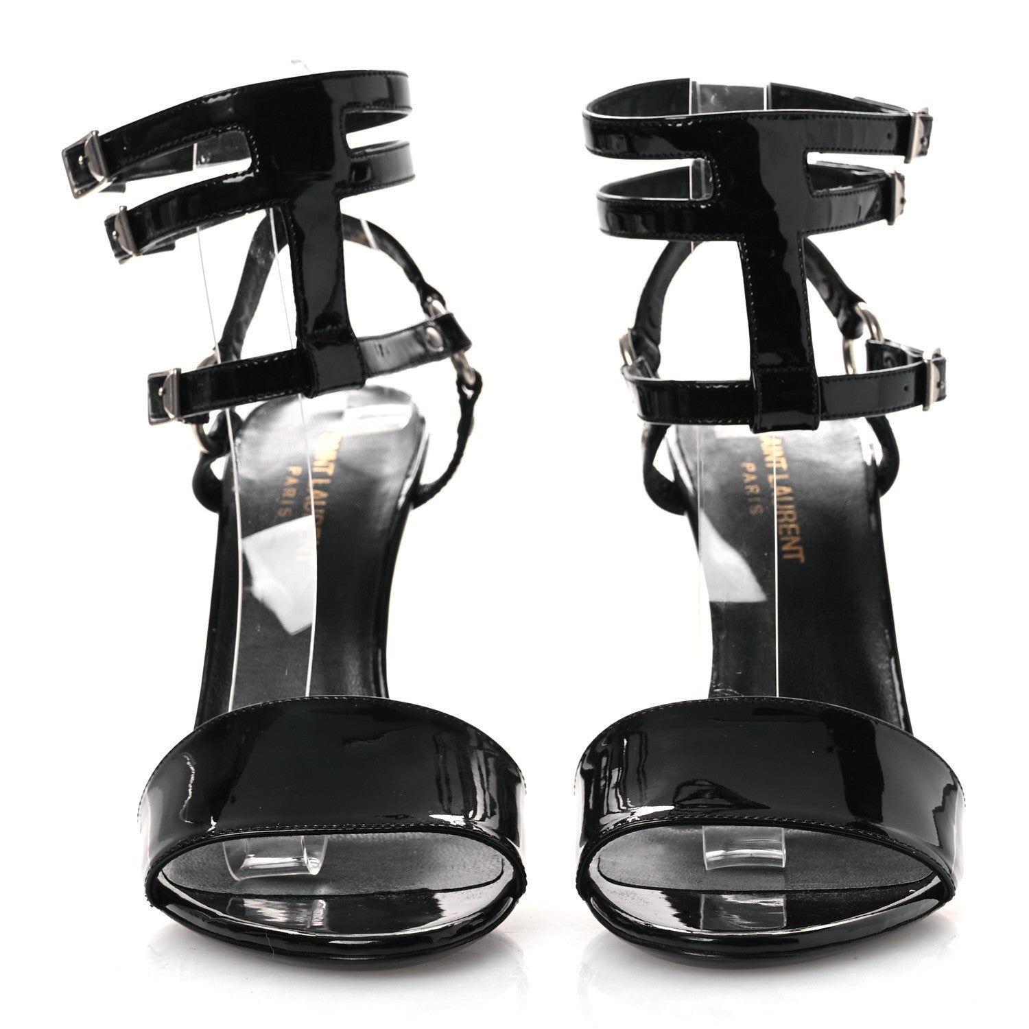 Saint Laurent Patent Calfskin Fetish 105 Sandal 39 Black 3 of 11