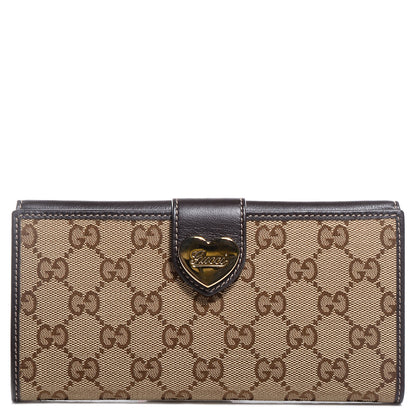 Gucci Monogram Heart Continental Wallet Brown 1 of 8